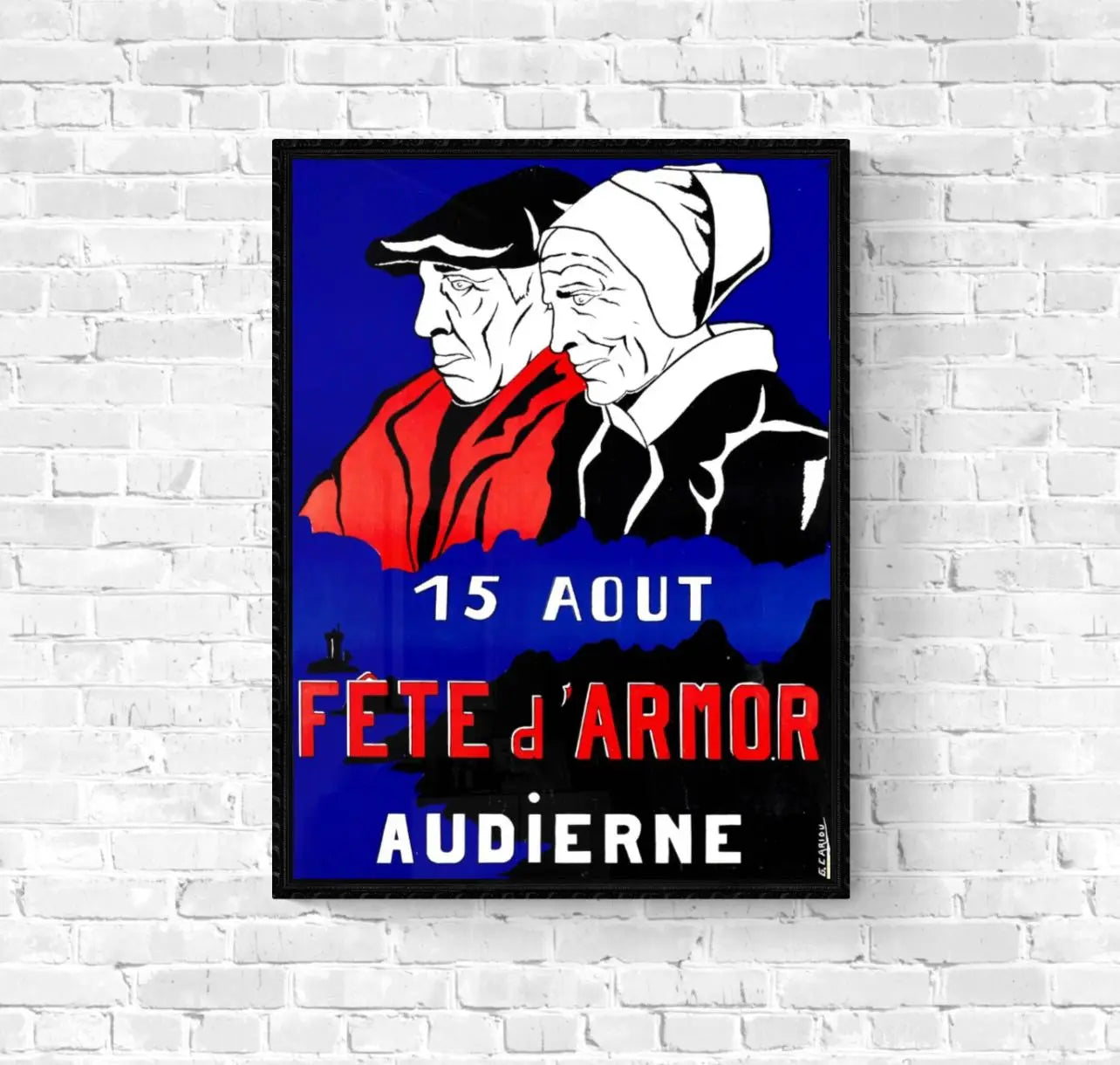 Affiche fêtes d'Armor Audierne 15 août affichevintagefrance
