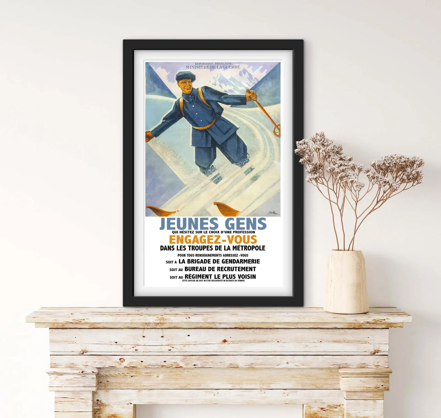 Affiche recrutement jeunes gens engagez vous dans l'armée militaire affichevintagefrance