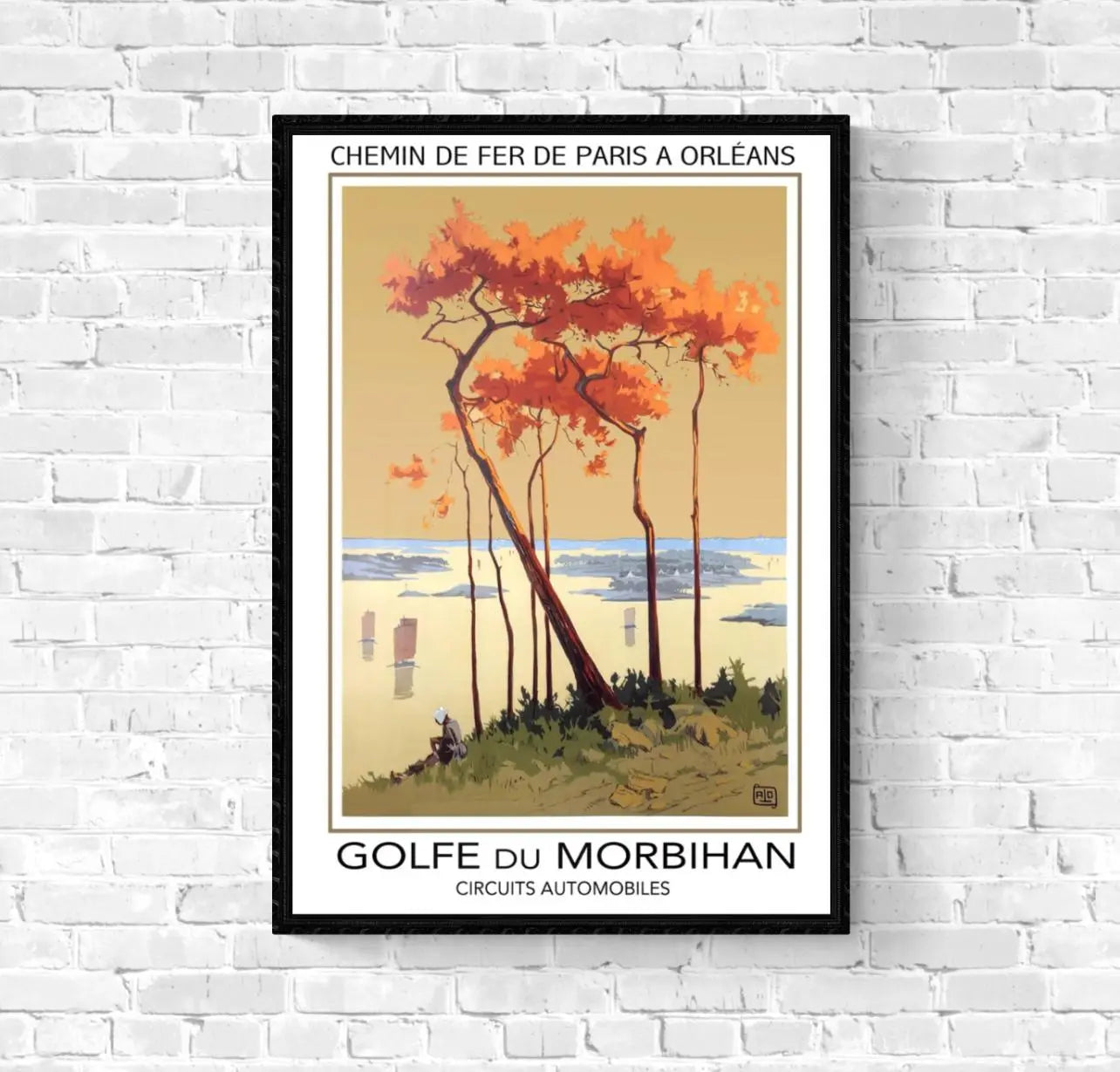 Affiche golf du Morbihan Bretagne affichevintagefrance