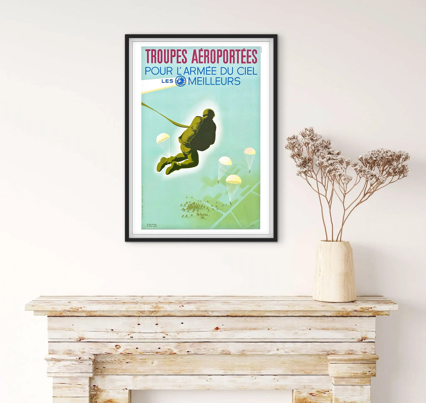 Affiche Troupes aéroportées parachutistes affichevintagefrance