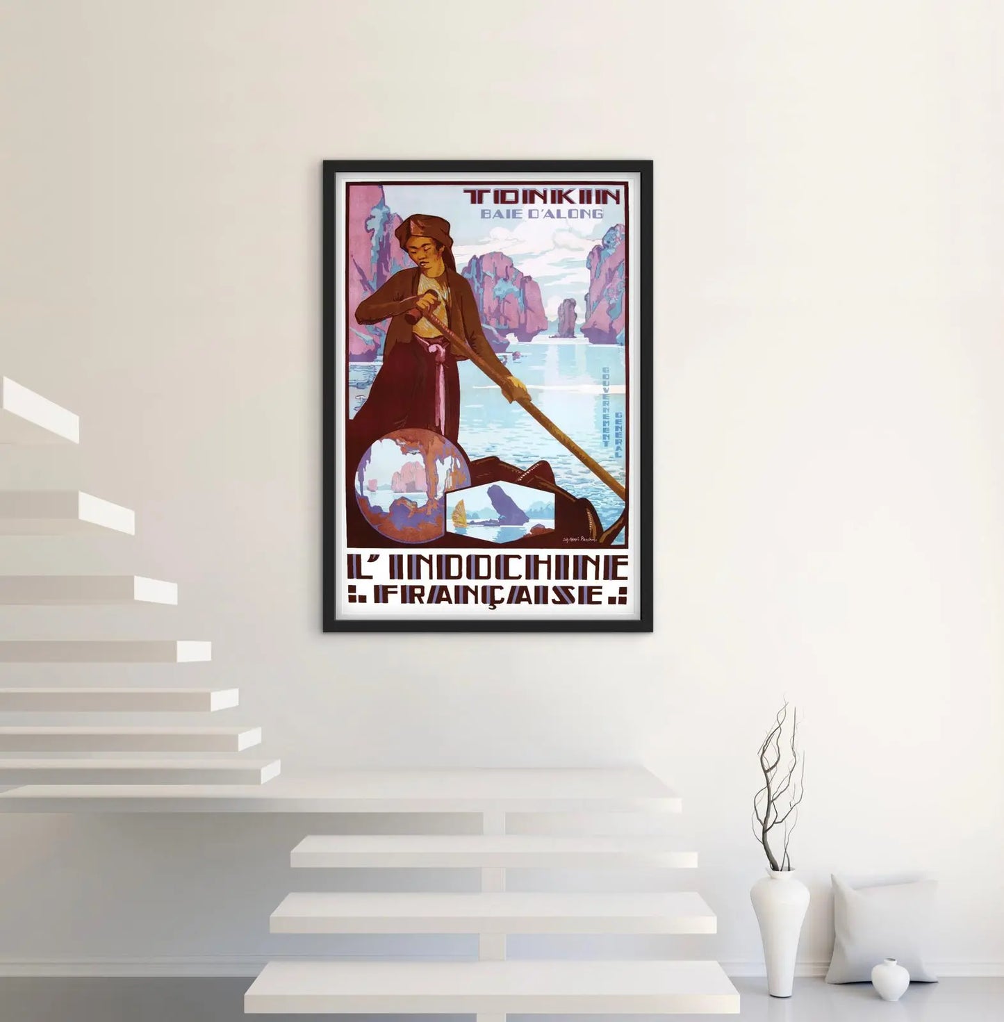 Affiche Indochine Tonkin baie Along affichevintagefrance