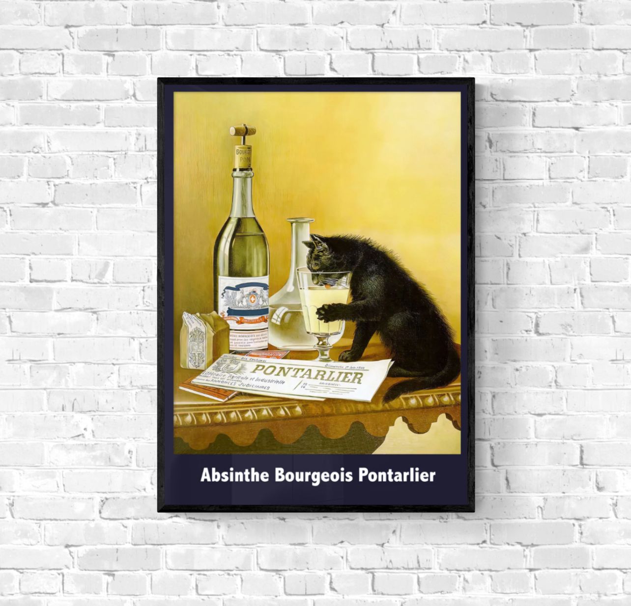 Affiche Absinthe Pontarlier chat