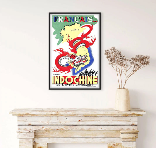 Affiche guerre d'Indochine affichevintagefrance
