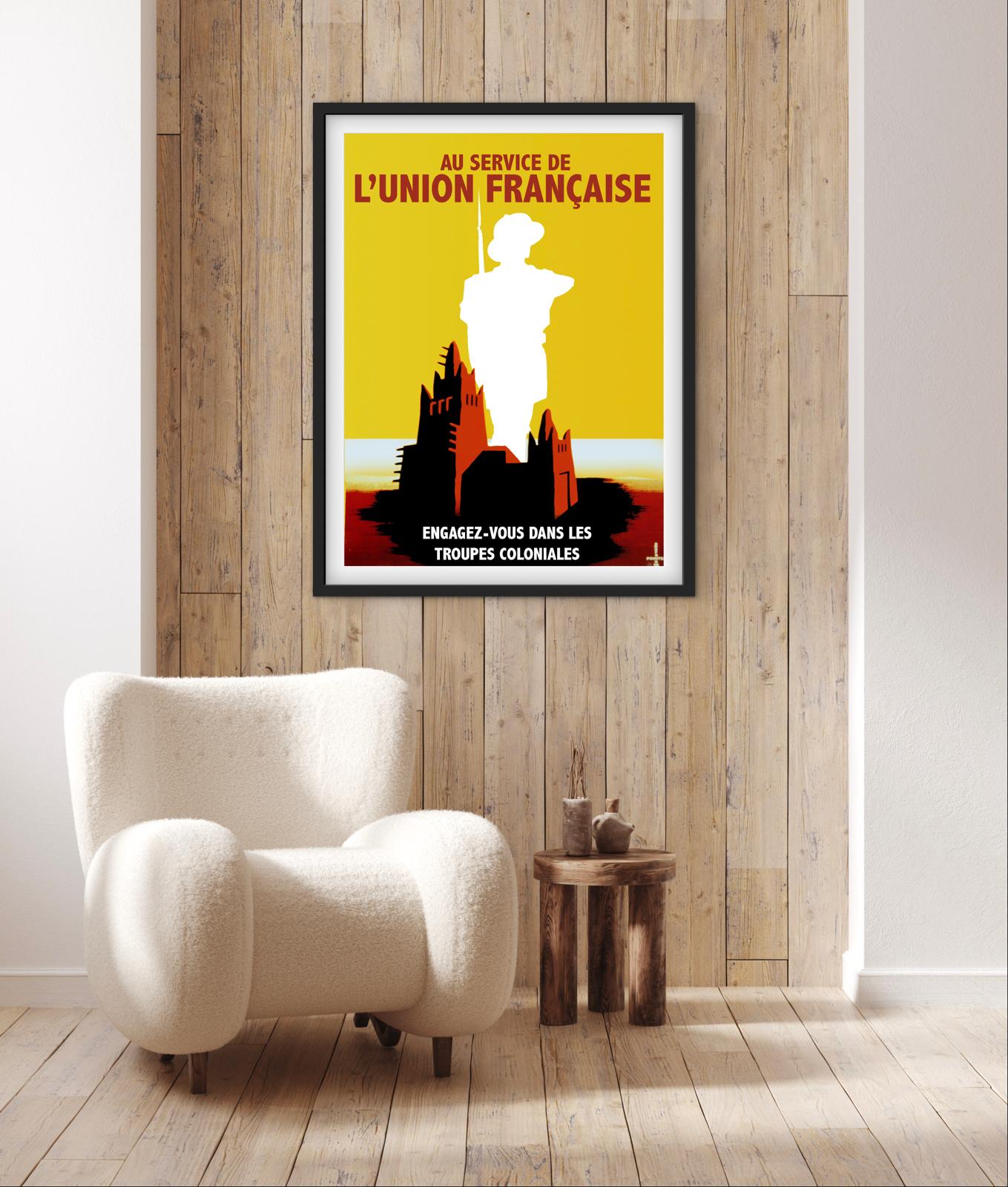 Affiche recrutement troupes Coloniales union française