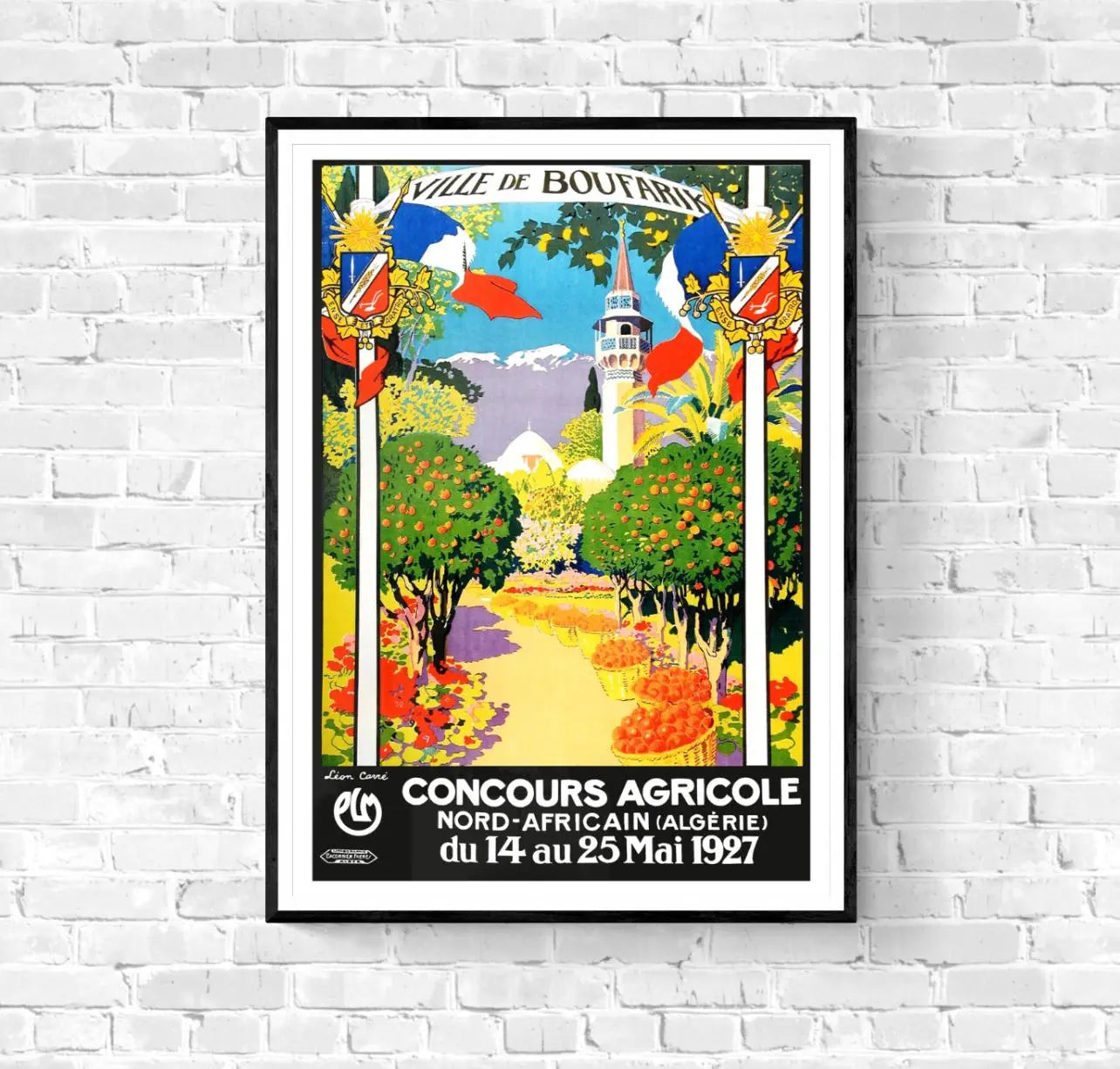 Affiche Boufarik Algérie concours agricole 1927 affichevintagefrance