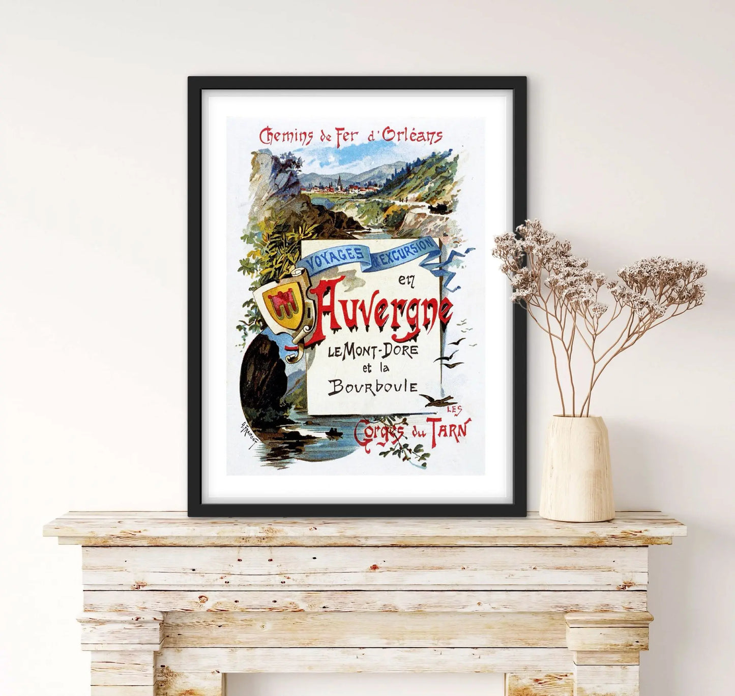 Affiche Auvergne Mont Doré Bourboule gorges du Tarn affichevintagefrance