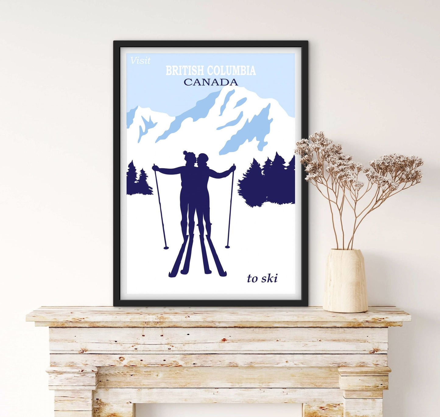 Affiche Ski Canada Colombie Britannique affichevintagefrance