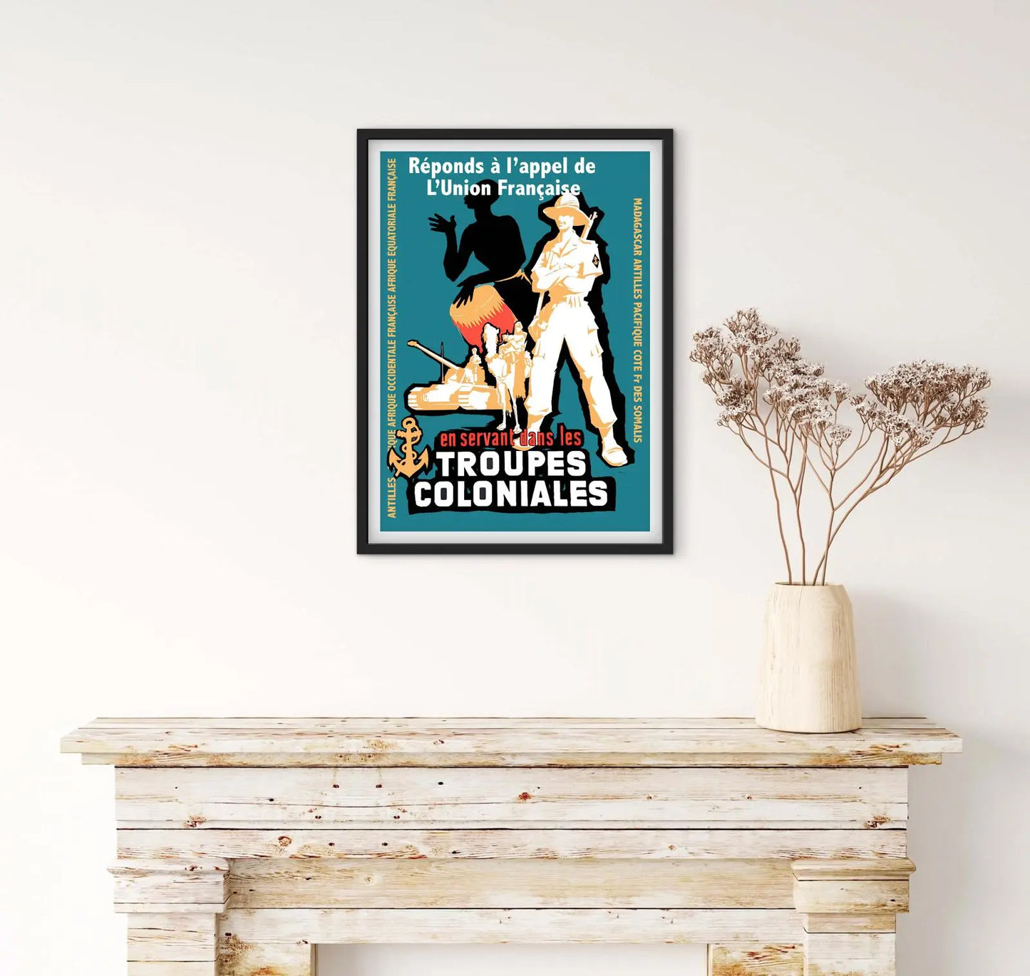 Affiche recrutement troupes Coloniales union française affichevintagefrance