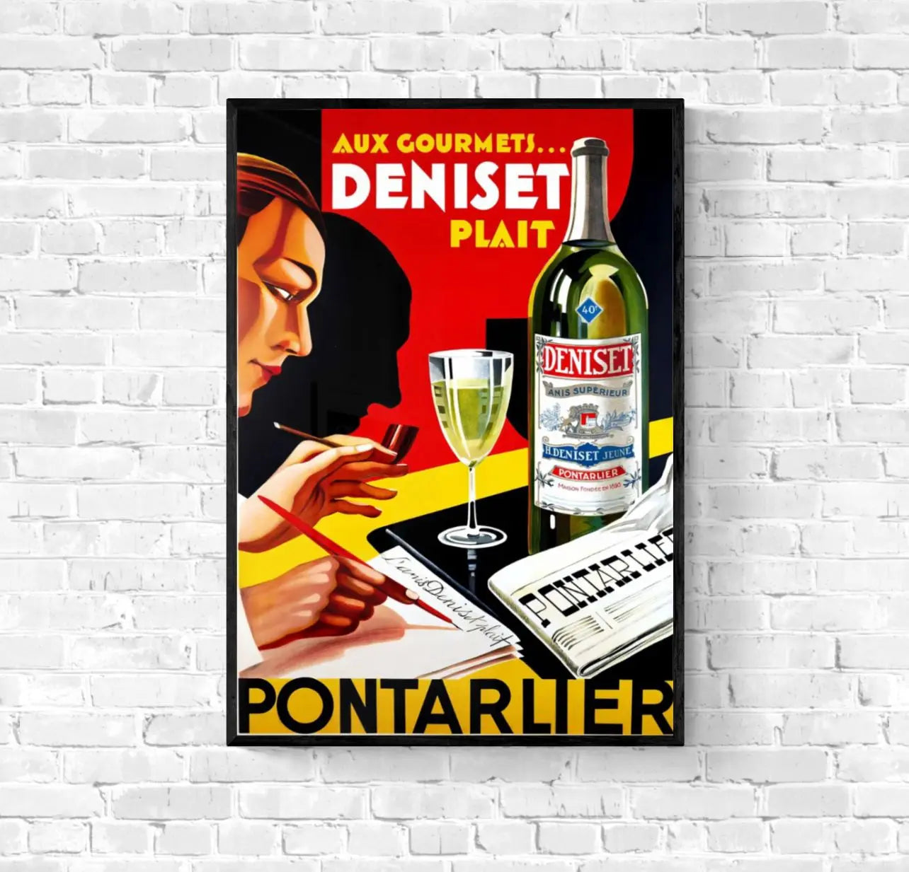Affiche Absinthe Pontarlier Deniset affichevintagefrance