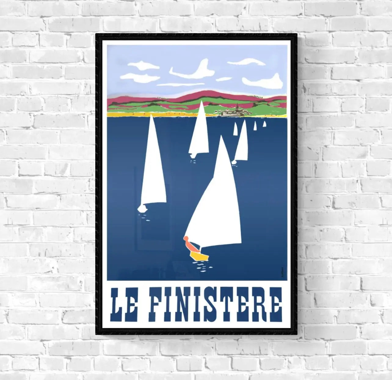 Affiche Finistère voilier Bretagne affichevintagefrance