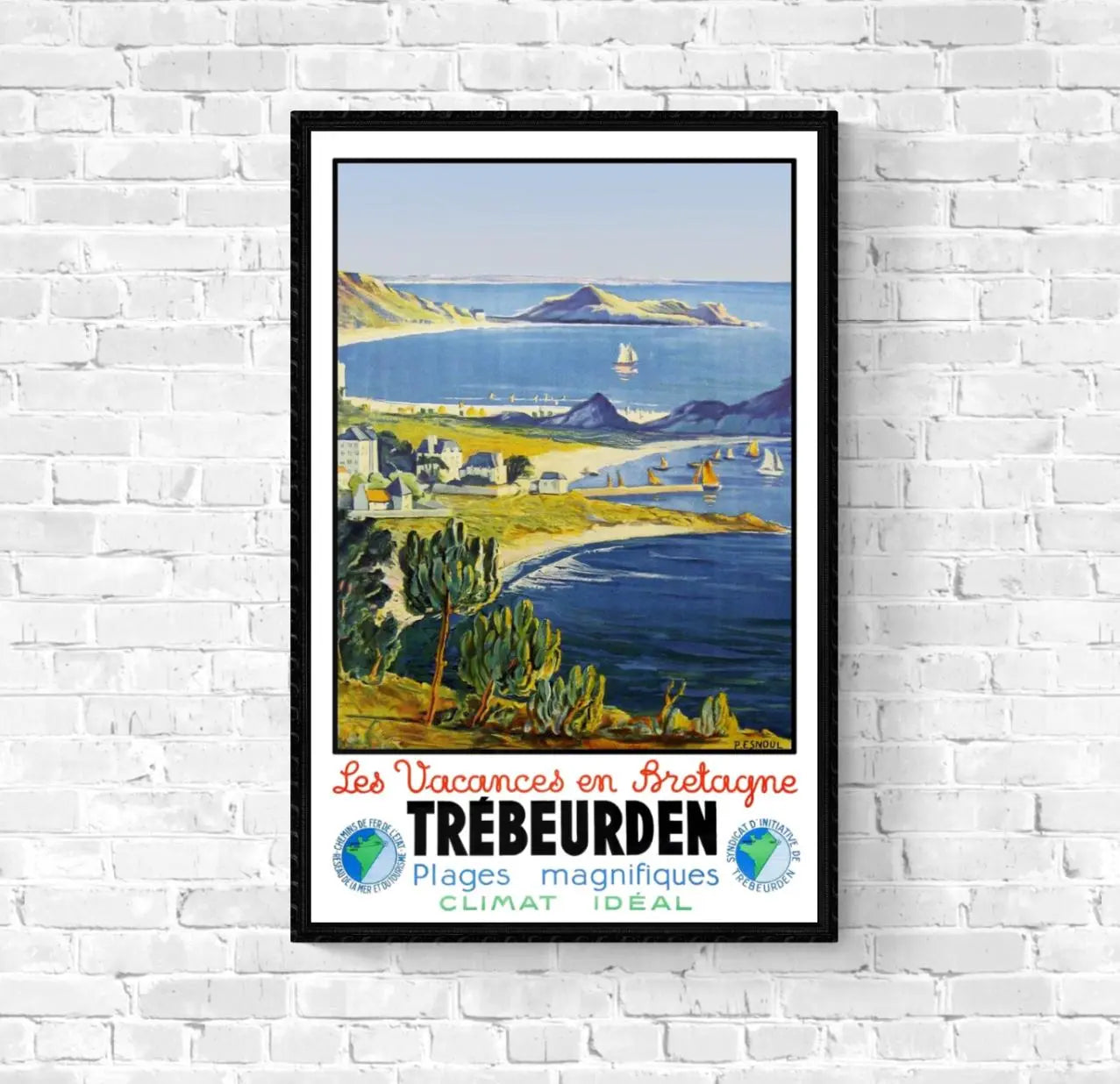 Affiche Trébeurden vacances en Bretagne affichevintagefrance