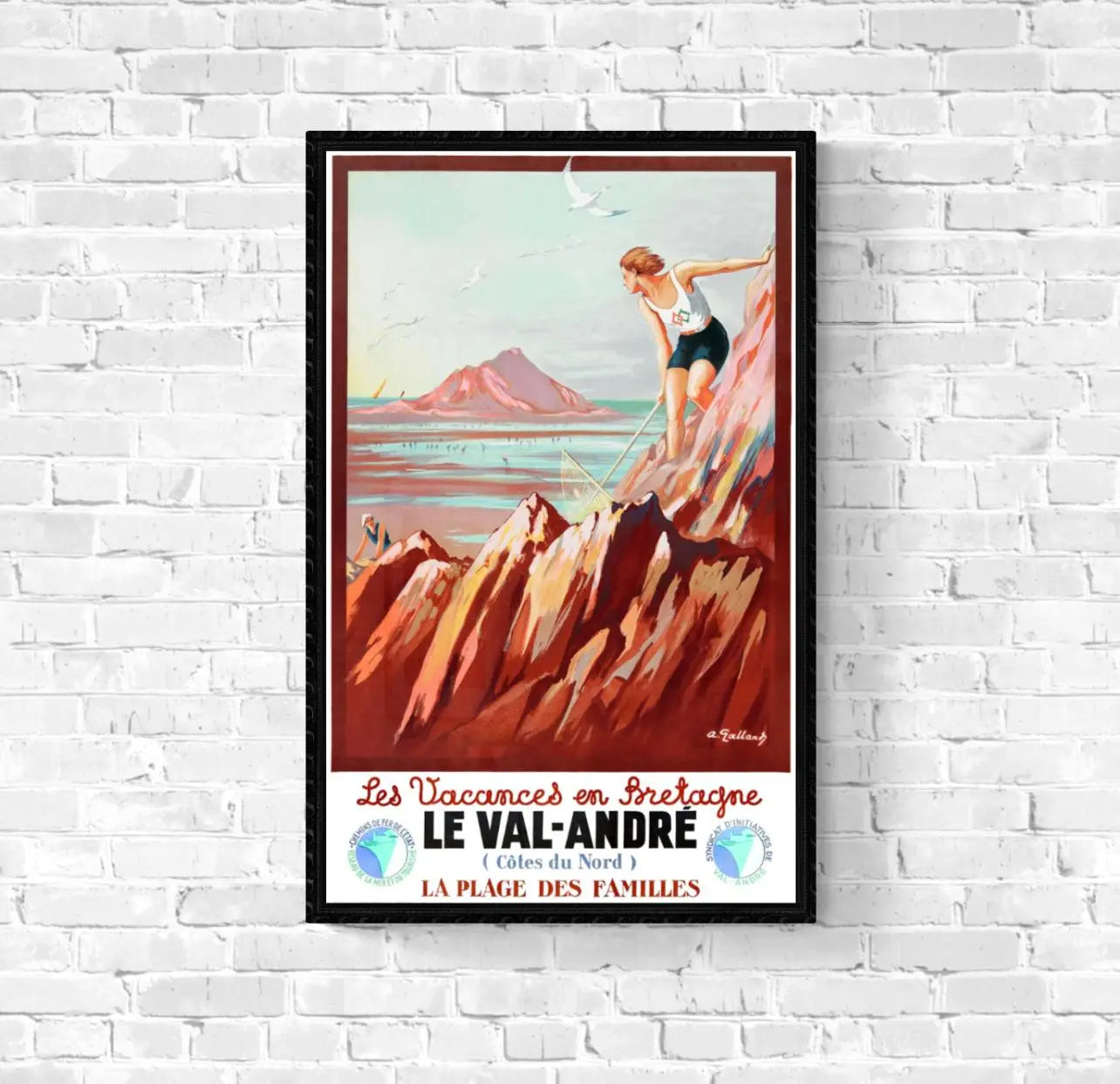 Affiche Pléneuf Val André Bretagne affichevintagefrance