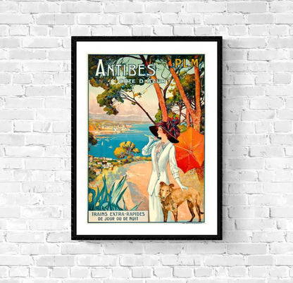 Affiche Antibes Côte d’Azur PLM affichevintagefrance