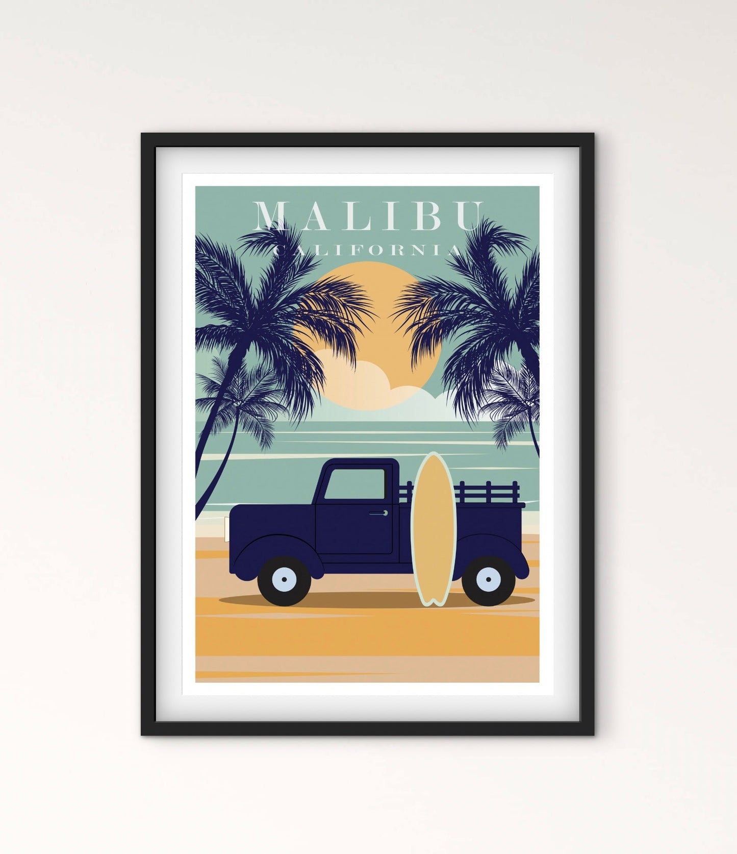 Affiche Malibu Californie affichevintagefrance