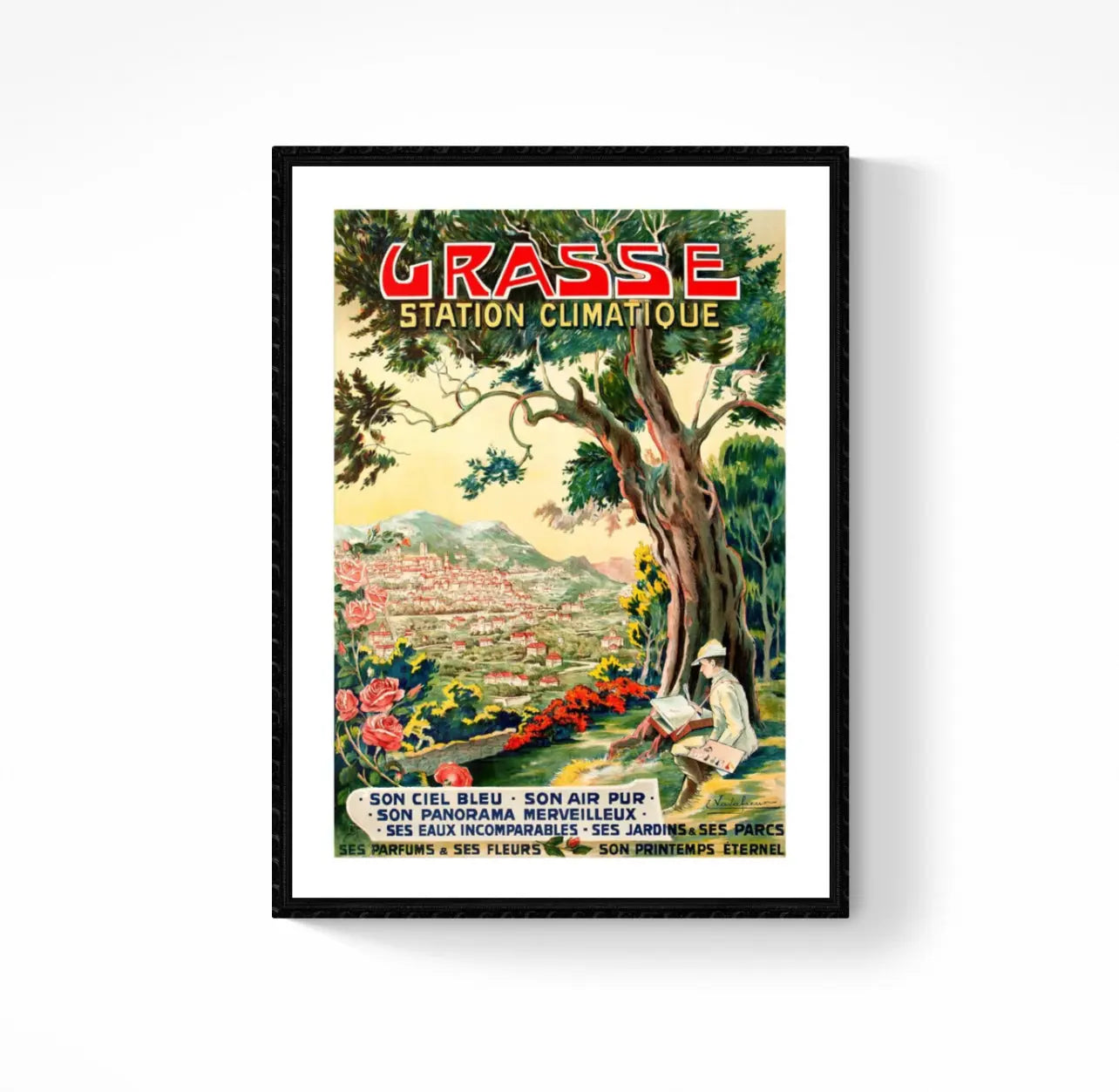 Affiche Grasse station climatique affichevintagefrance