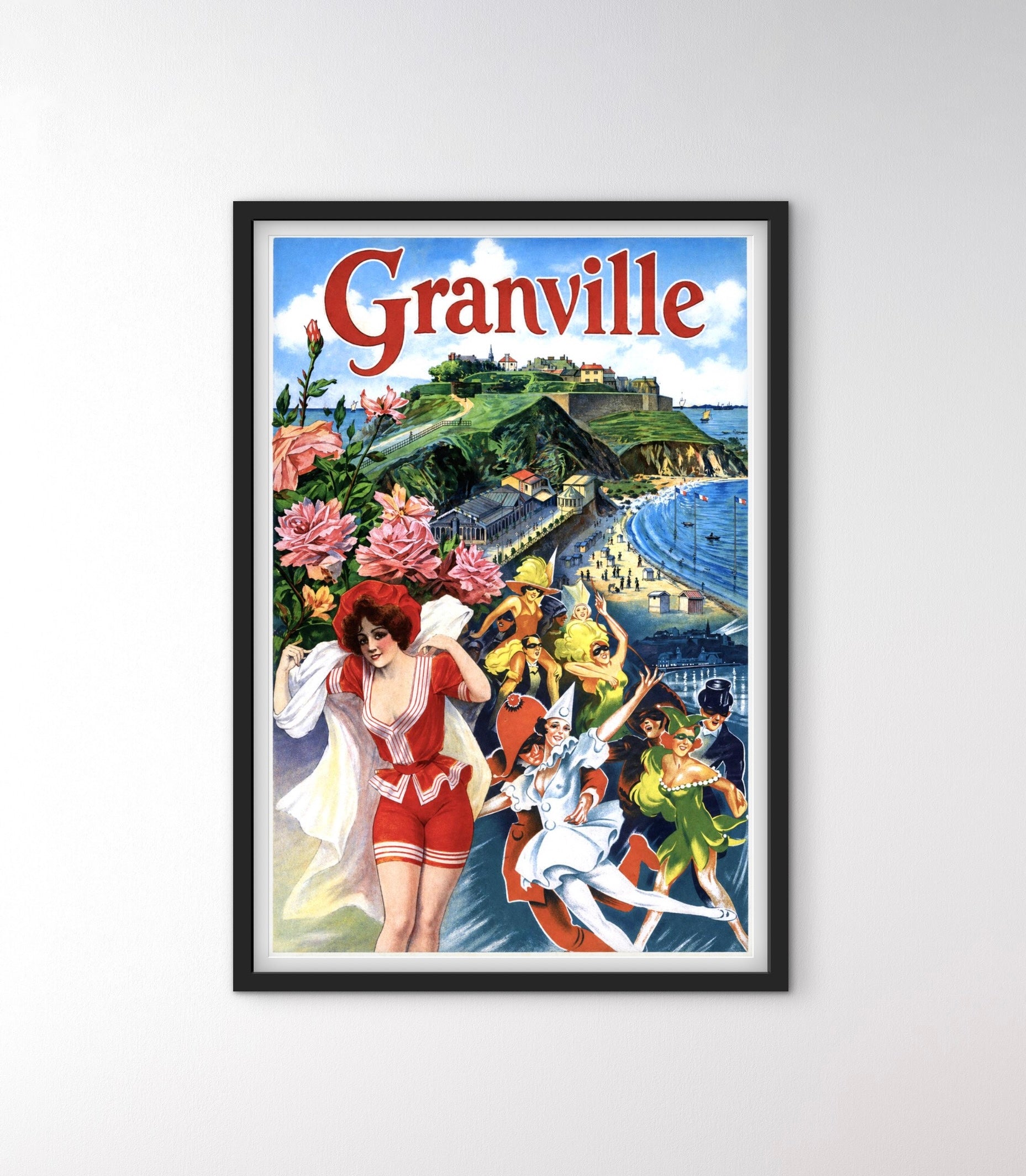 Affiche Vintage Granville Poster Rétro Bord de Mer Normandie affichevintagefrance
