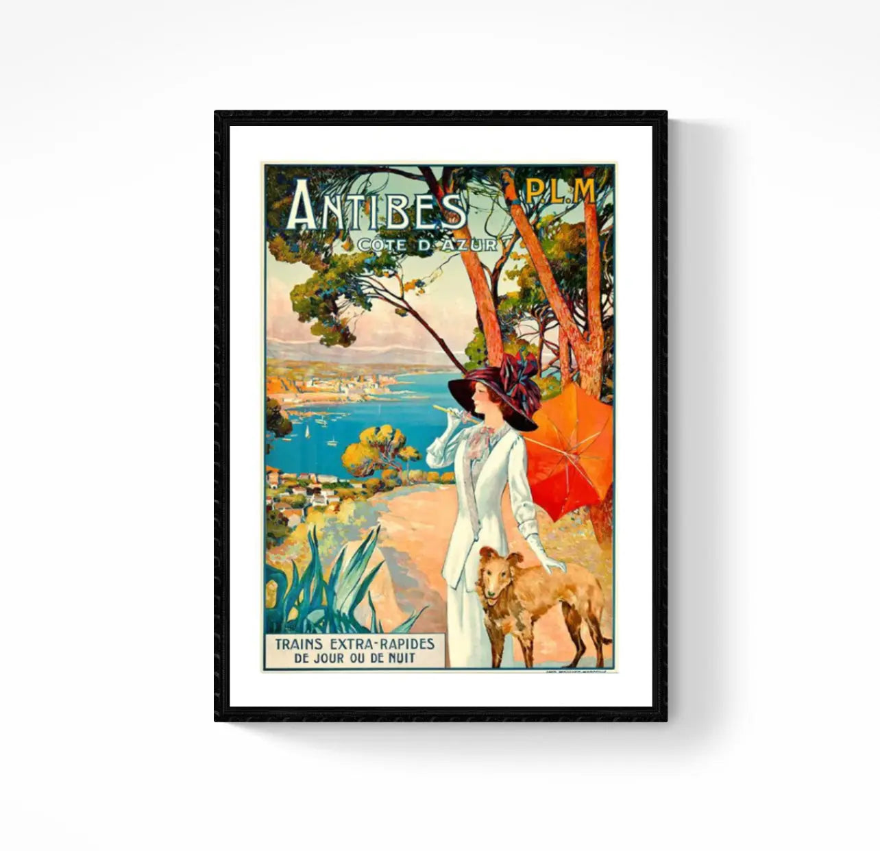 Affiche Antibes Côte d’Azur PLM affichevintagefrance