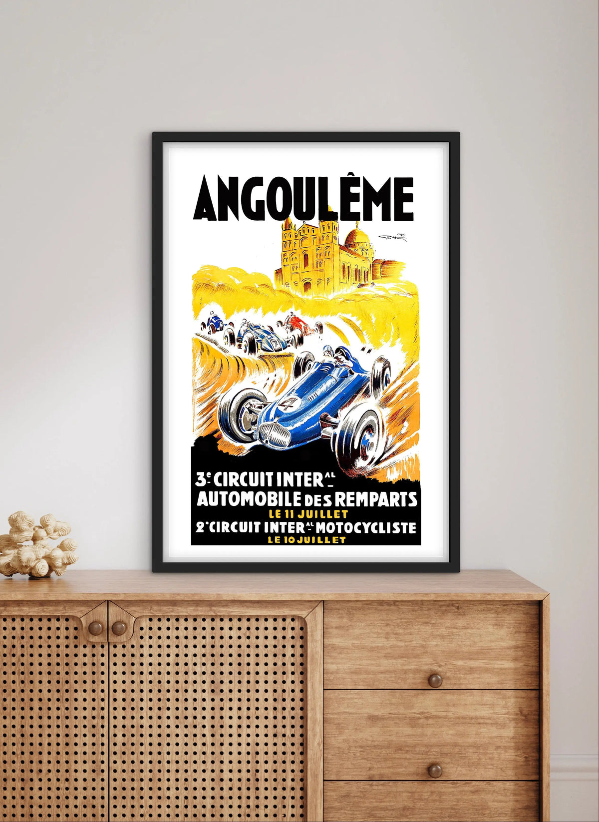 Affiche Angoulême circuit Grand Prix GP automobile motocycliste affichevintagefrance