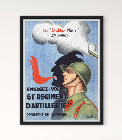 Affiche recrutement 61e régiment d'artillerie