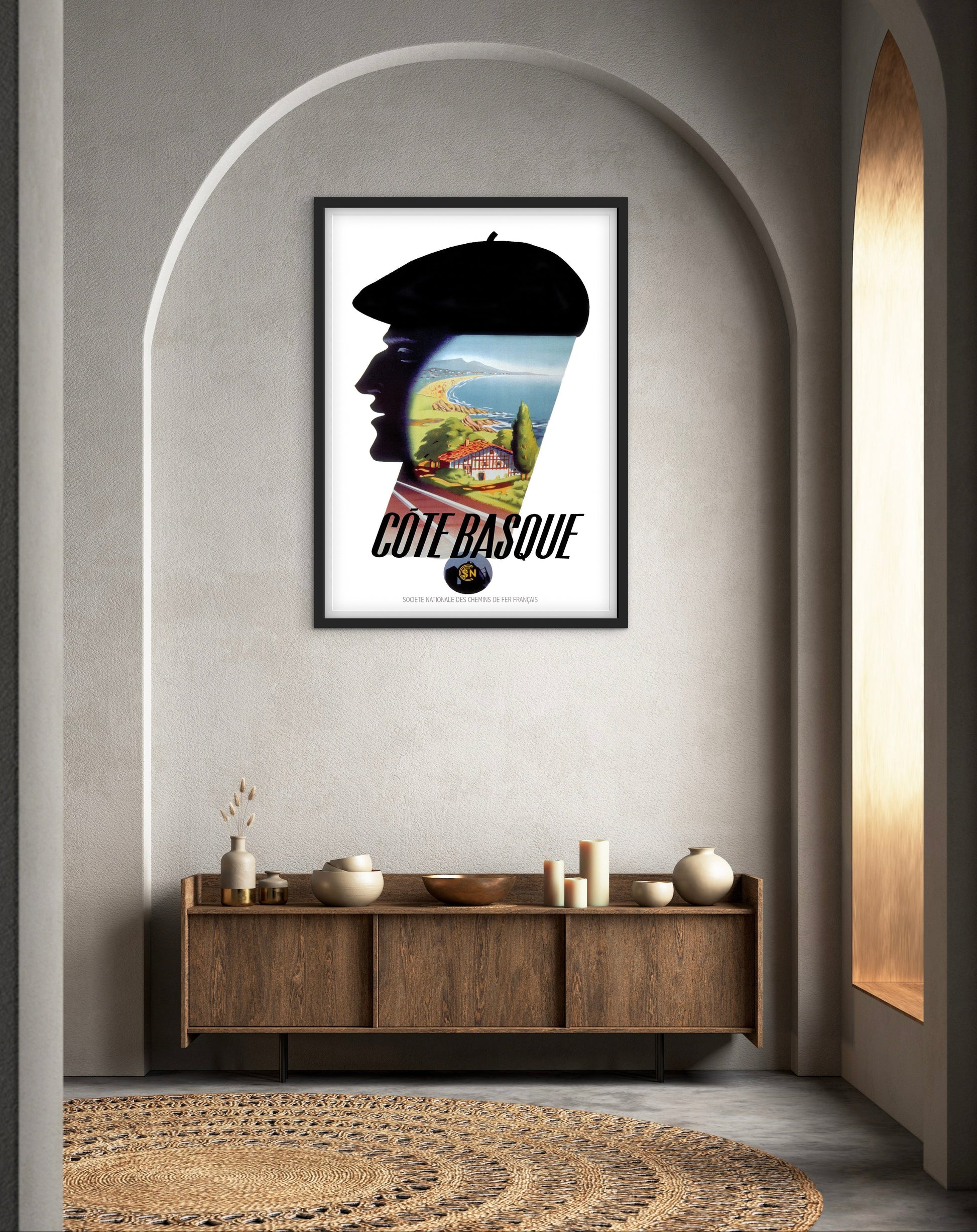 Affiche Côte Basque Océan SNCF affichevintagefrance