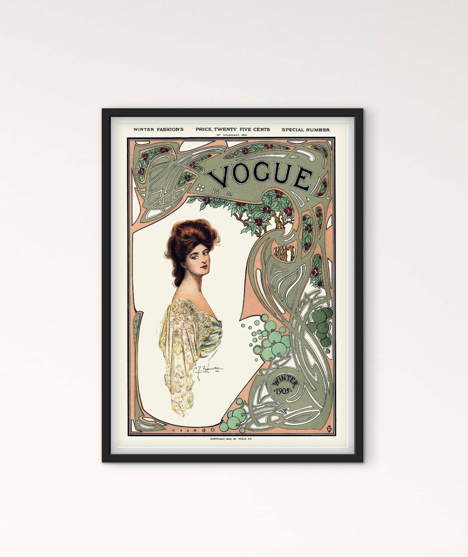 couverture du magazine Vogue mode hiver 1905 affichevintagefrance