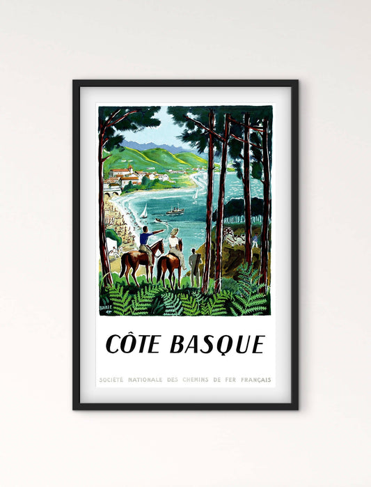 Affiche Côte Basque SNCF affichevintagefrance