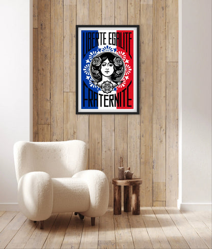 Affiche Liberté Égalité Fraternité Marianne affichevintagefrance