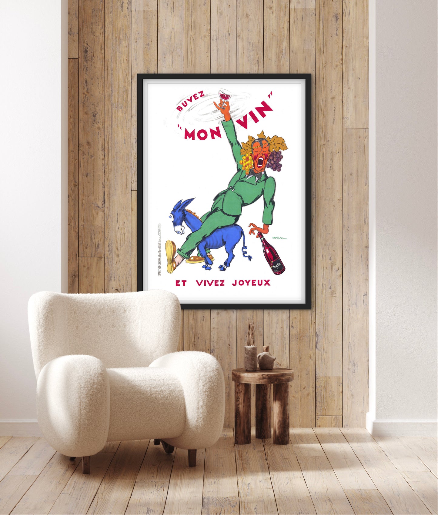 Affiche Buvez mon vin et vivez joyeux