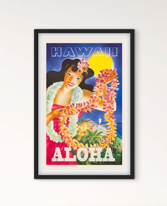 Affiche Hawaï Aloha affichevintagefrance