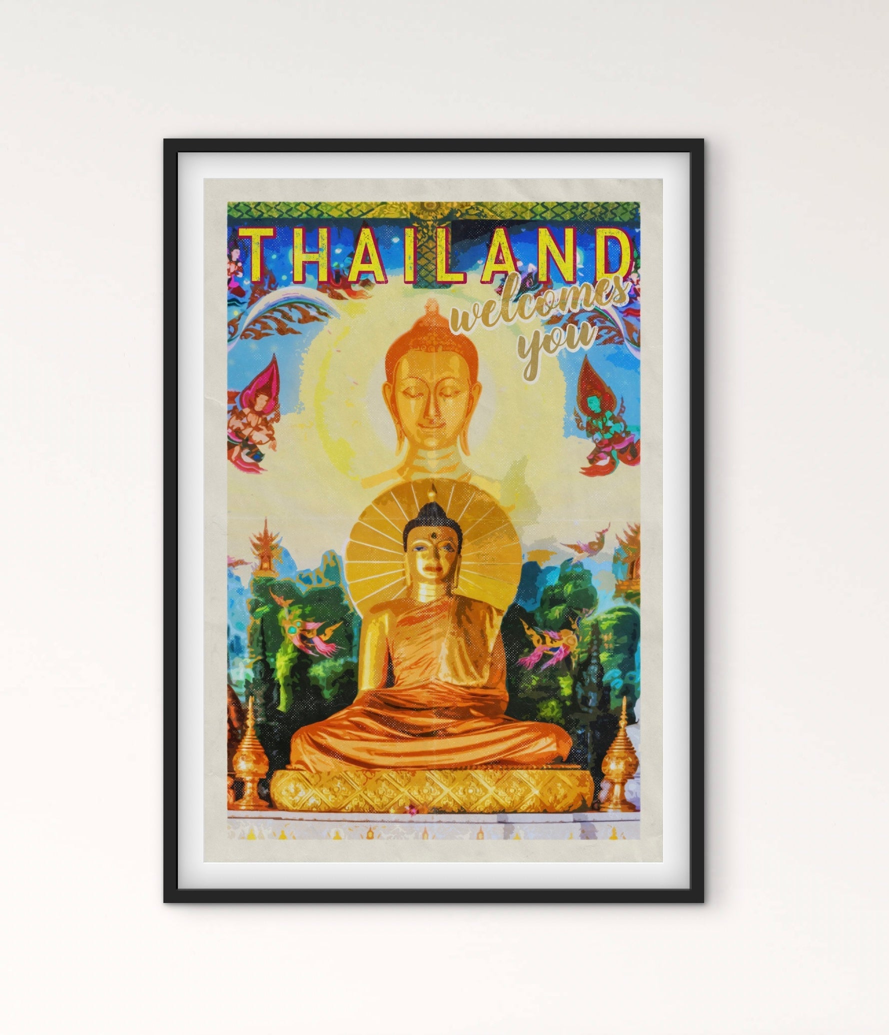 Affiche Thaïlande Bouddha affichevintagefrance