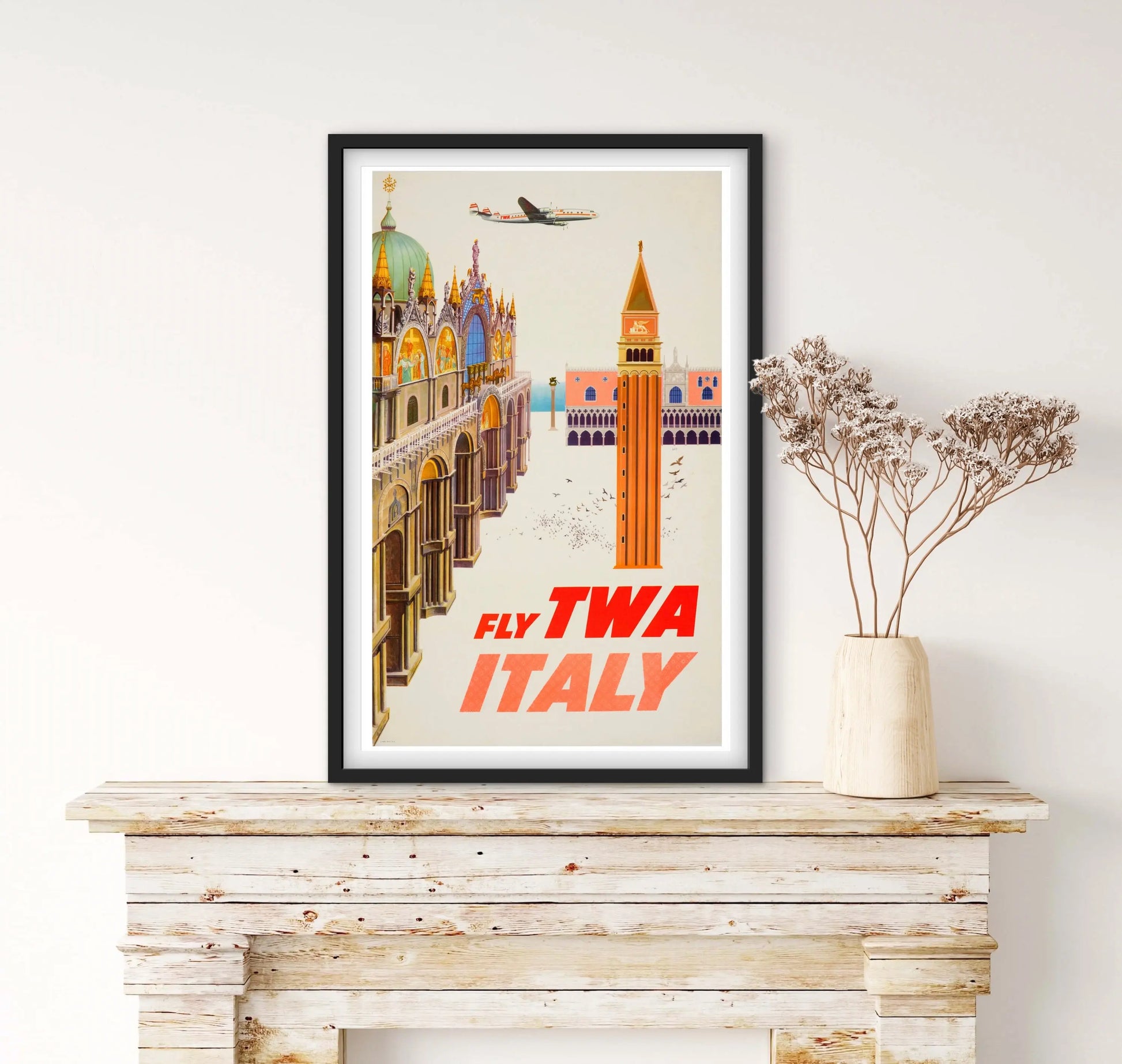 Affiche voyage Italie « Fly Italy » affichevintagefrance