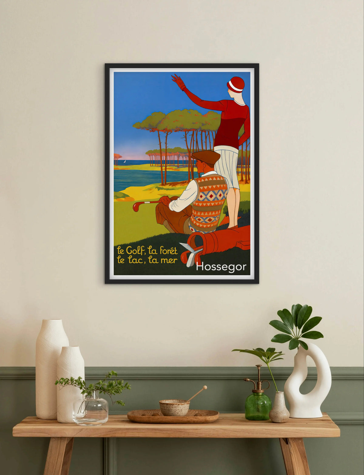 Affiche Hossegor Golf, Forêt, Lac & Océan  Poster Vintage des Landes affichevintagefrance