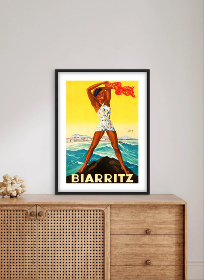 Affiche Vintage Biarritz Poster Côte Basque Rétro Art Déco affichevintagefrance