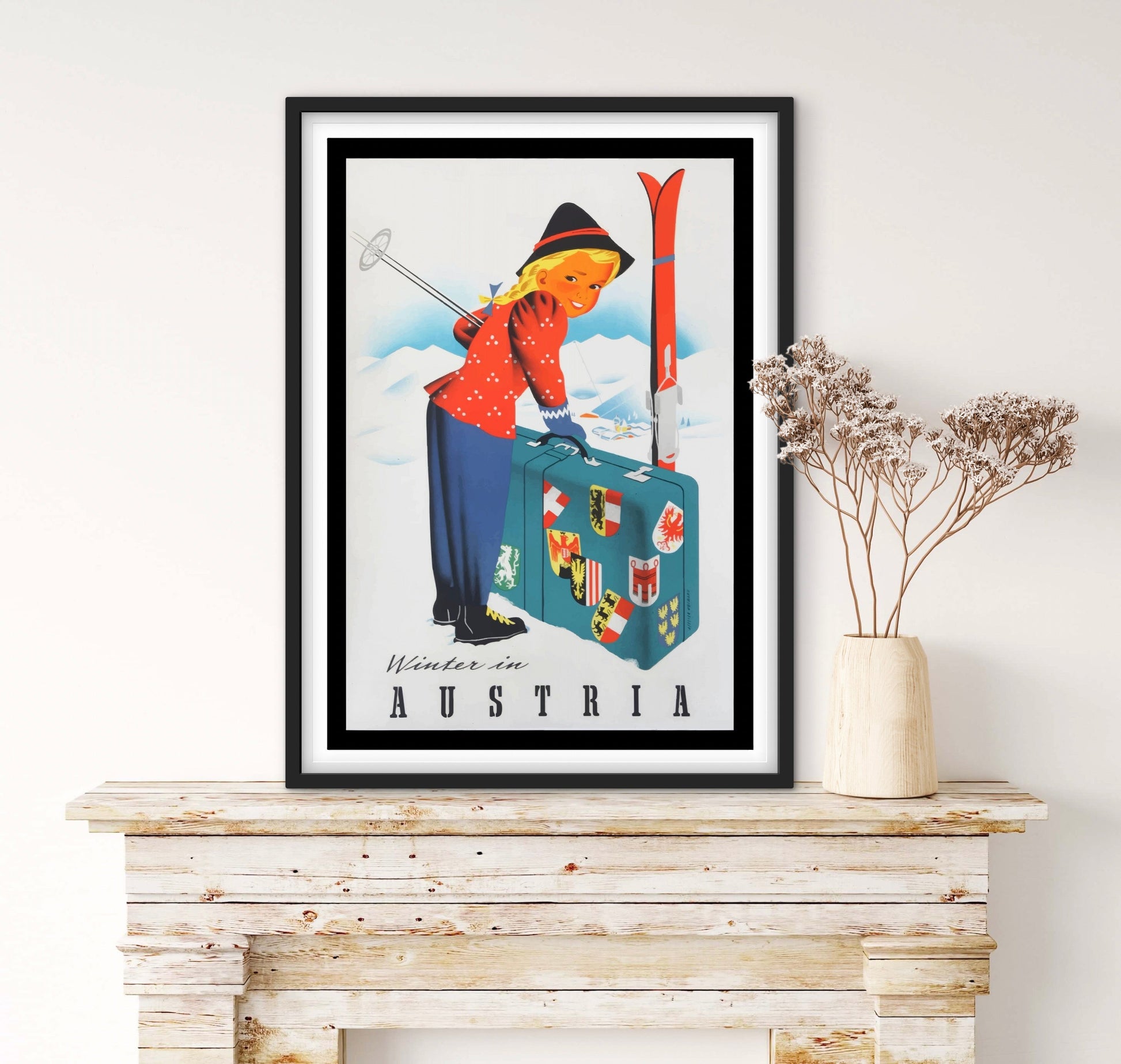 Affiche L’hiver en Autriche « Winter in Austria » ski affichevintagefrance