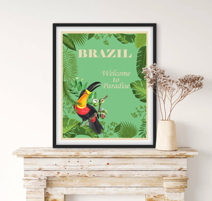 Affiche Brazil « Brésil » 🇧🇷 affichevintagefrance
