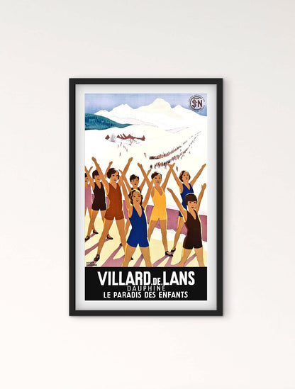 Affiche Villard-de-Lans Dauphiné sncf affichevintagefrance