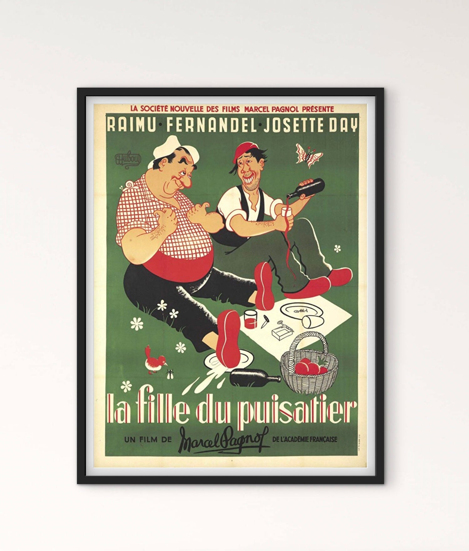 Affiche cinéma film La Fille du puisatier Marcel Pagnol affichevintagefrance