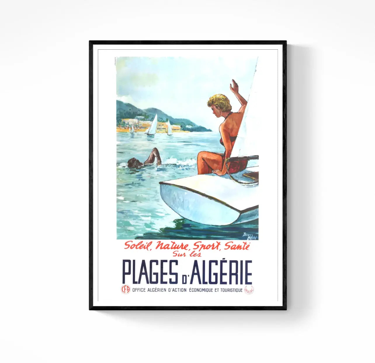 Affiche Plage d’Algérie affichevintagefrance