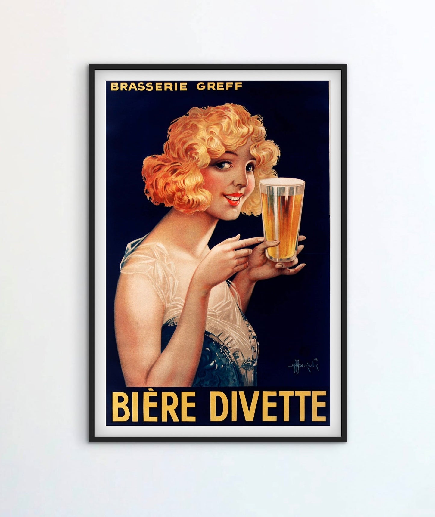 Affiche Bière D’Ivette brasserie greff vintage affichevintagefrance
