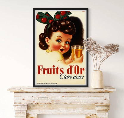 Affiche Cidre « fruits d’or » affichevintagefrance