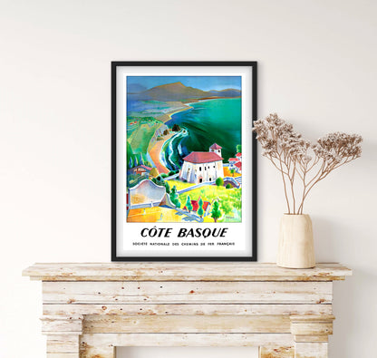 Affiche Côte Basque SNCF affichevintagefrance