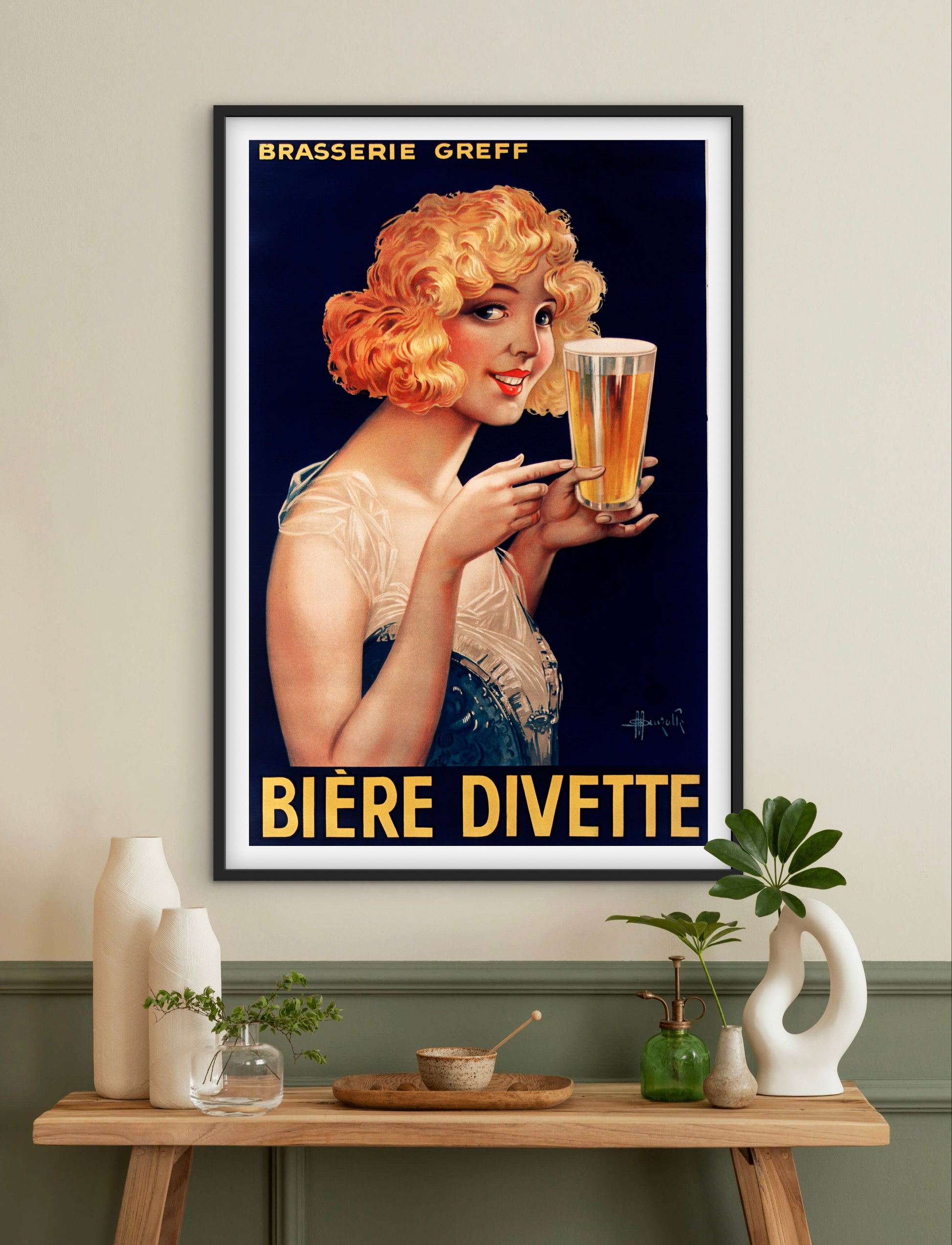 Affiche Bière D’Ivette brasserie greff vintage affichevintagefrance