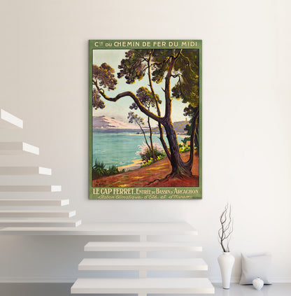 Affiche Le Cap ferret entrée du bassin d’Arcachon station climatique d’été et d’hiver affichevintagefrance