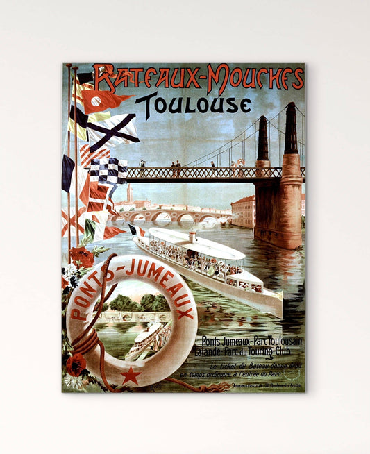 Affiche Toulouse bateaux mouches affichevintagefrance
