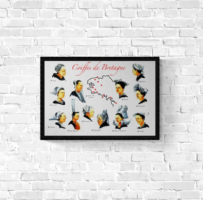 Affiche Coiffes de Bretagne affichevintagefrance