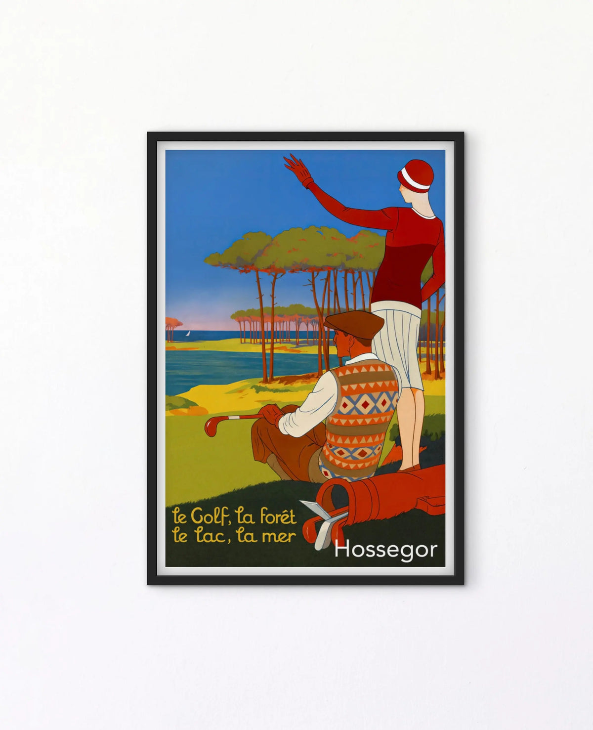 Affiche Hossegor Golf, Forêt, Lac & Océan  Poster Vintage des Landes affichevintagefrance