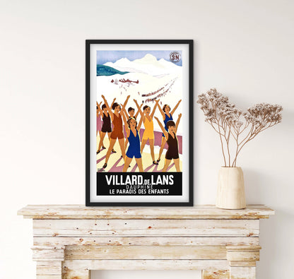 Affiche Villard-de-Lans Dauphiné sncf affichevintagefrance
