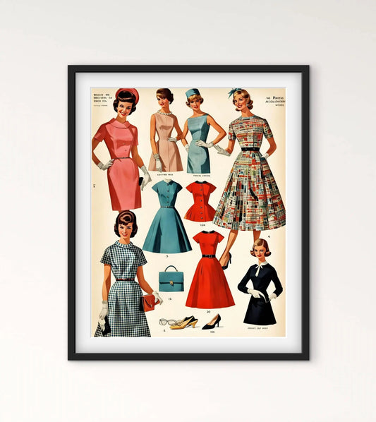 Affiche catalogue de mode des années 1960 femme affichevintagefrance
