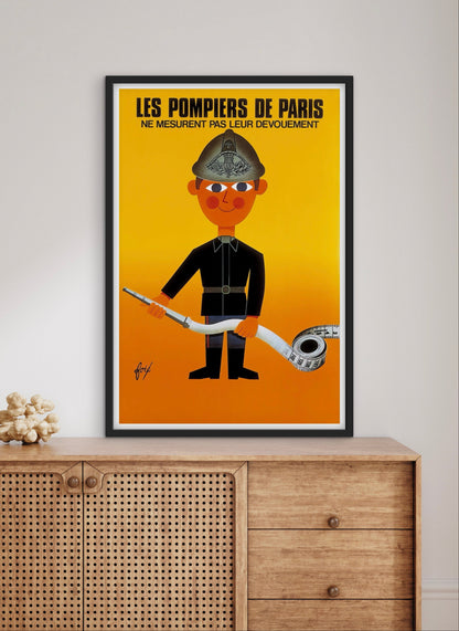 Affiche Pompiers de Paris affichevintagefrance