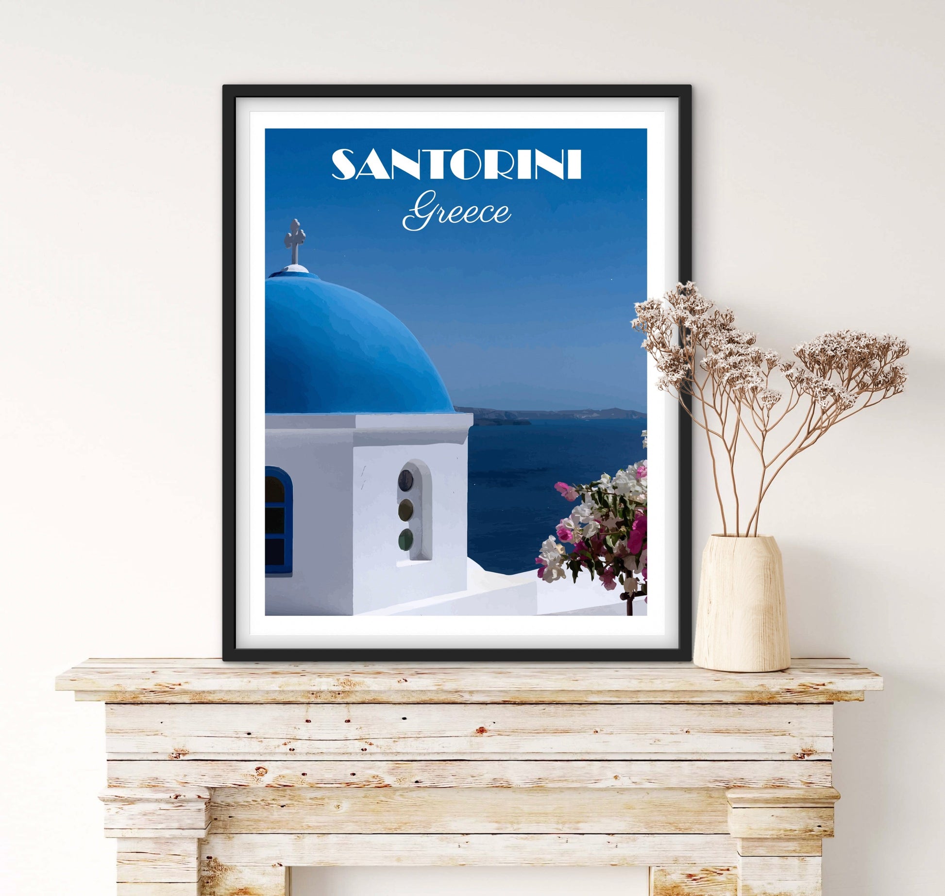 Affiche Santorini Grèce affichevintagefrance